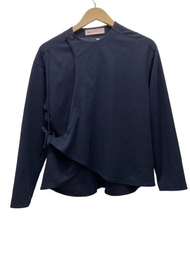 商品画像：ジョーゼットシャツカーディガン(薄手)/2/コットン/ネイビー/無地/41222-CG1CD02 1