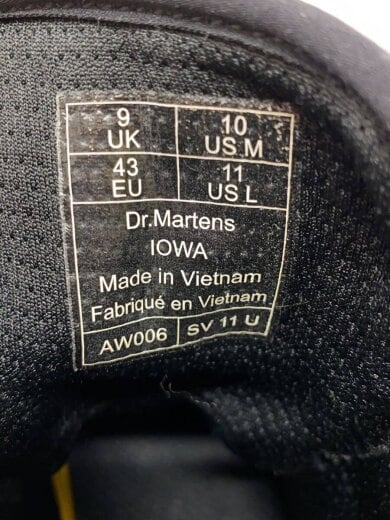 画像：Dr.Martensレースアップブーツ/UK9/BLK/IOWA5
