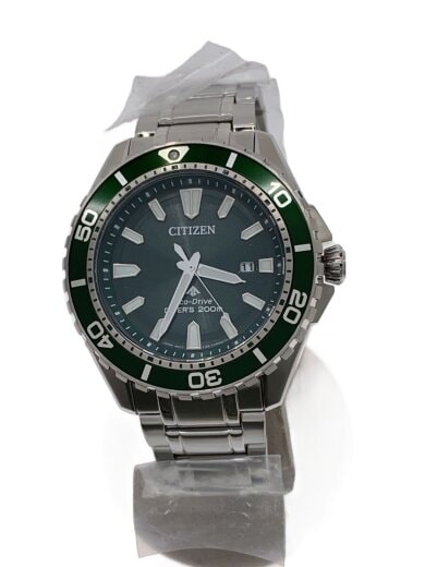 商品画像：ソーラー腕時計/アナログ/ステンレス/GRN/SLV/e168-003fr07/PROMASTER MARINE 1