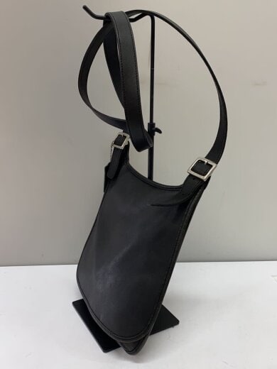 商品画像：90s/OLD COACH/SMALL HIPPY BAG//スレ有/レザー/BLK/無地/9135// 2