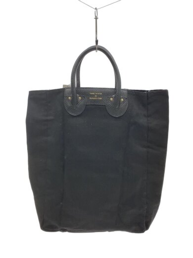 商品画像：ハンドバッグ/キャンバス/BLK/無地/革付属ハンドル/折り畳み// 1