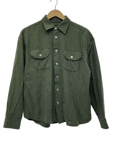 商品画像：長袖シャツ/M/コットン/GRN/チェック/101233014003 1
