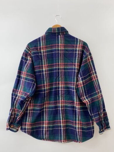 商品画像：長袖シャツ/L/コットン/NVY/チェック/90s/USA製/ヘビネル 2