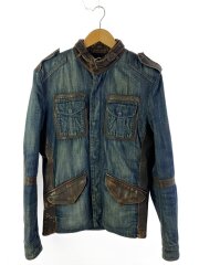 シングルライダースジャケット/M/デニム/IDG