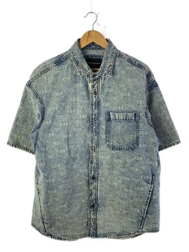 商品画像：半袖シャツ/M/デニム/IDG/総柄 1