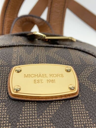 画像：MICHAEL KORSJET SET XS BACK PACK/リュック/レザー/BRW/総柄/35S6GTTB5B5