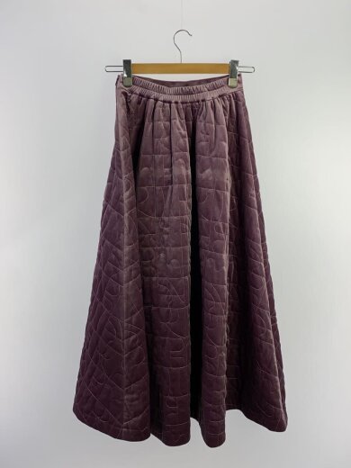 商品画像：ロングスカート/M/ポリエステル/紫/ベロア/02220980520/Aライン/キルティング 2