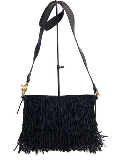 商品画像：ショルダーバッグ/スウェード/BLK/無地 1