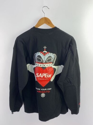 商品画像：長袖Tシャツ/L/コットン/BLK/プリント/黒/ブラック 2