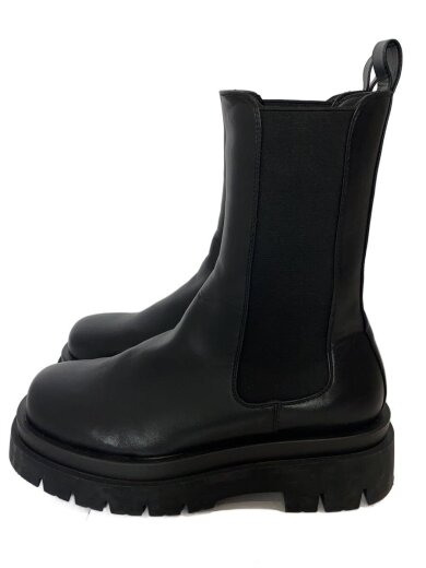 商品画像：サイドゴアブーツ/23.5cm/BLK/フェイクレザー 1