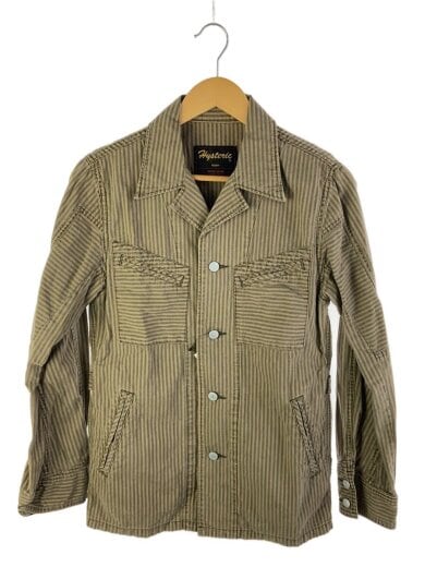 商品画像：ジャケット/FREE/コットン/KHK/ストライプ/2ab-5730 1