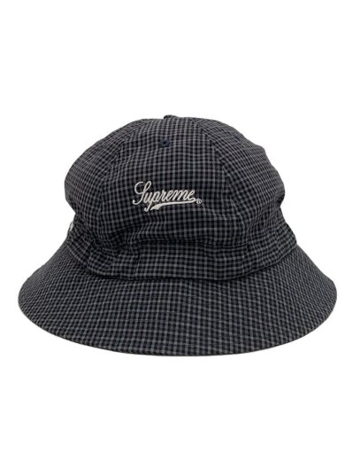 商品画像：バケットハット/--/コットン/GRY/チェック/メンズ 1