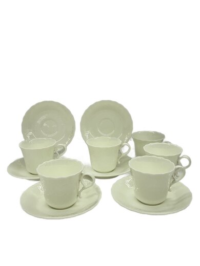 商品画像：カップ&ソーサー/6点セット/WHT 1
