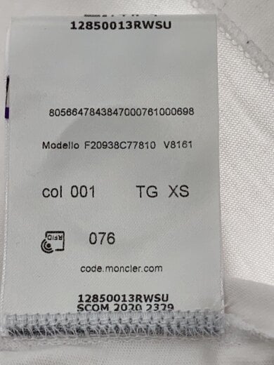 商品画像：Tシャツ/XS/コットン/WHT/f20938c77810 4