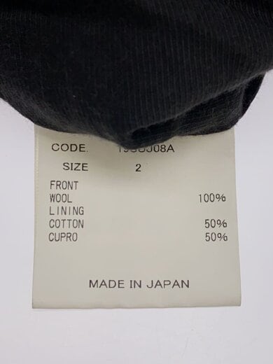 商品画像：ジャケット/2/ウール/BLK/無地/19SUJ08A 4