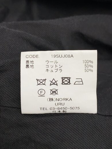 商品画像：ジャケット/2/ウール/BLK/無地/19SUJ08A 5