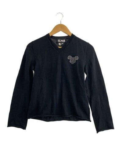 商品画像：ニット・セーター(薄手)/S/ウール/BLK/1G-N003 1