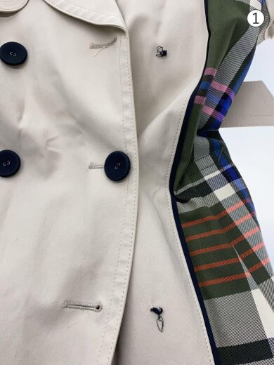 商品画像：トレンチコート/36/コットン/BEG/チェック/3936 2038-0// 7