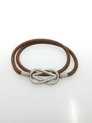 アタメ/シルバー/ブレスレット/レザー/ブラウン/レディース