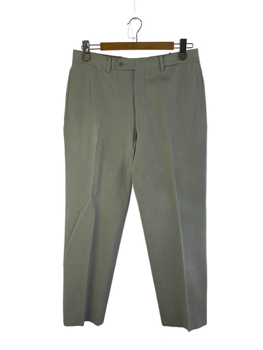 HERMES / スラックスパンツ/44/コットン/BLU/ストライプ