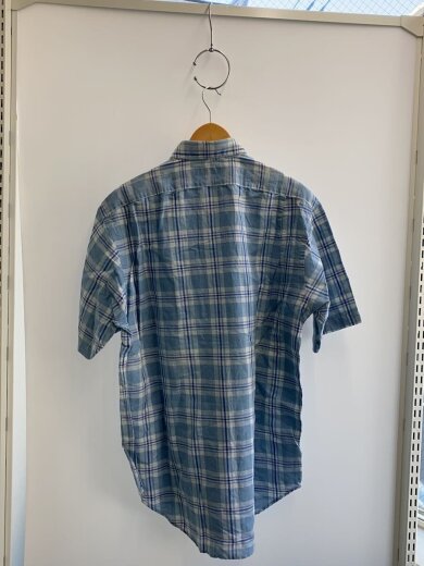 商品画像：90s/MARLOWE/長袖シャツ/M/リネン/BLU/チェック 2