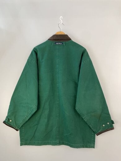 商品画像：90s/襟レザー/カバーオール/M/コットン/GRN// 2
