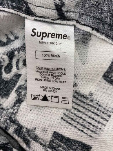 商品画像：18SS/vibrations rayon shirt/半袖シャツ/S/レーヨン/BLK/総柄 4