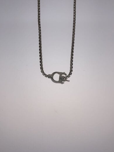 商品画像：ネックレス/--/ラインストーン/SLV/トップ有/レディース/Dロゴ/ファイアー 5