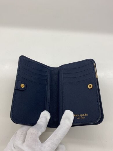 商品画像：2つ折り財布/レザー/NVY/花柄/レディース 4