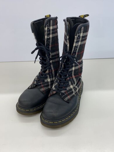 商品画像：レースアップブーツ/UK4/BLK/レザー/チェック/1B99 2