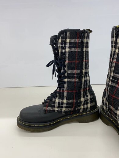 商品画像：レースアップブーツ/UK4/BLK/レザー/チェック/1B99 8