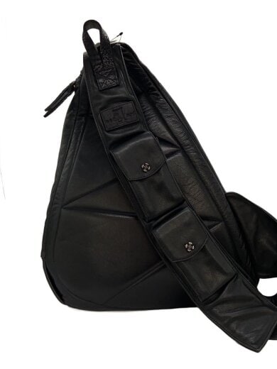 商品画像：BACK PACK BAG/パッチデザインレザーワンショルダーバッグ/レザー/BLK/無地 3