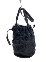 巾着ショルダー/スタッズ/ショルダーバッグ/レザー/BLK/ブラック