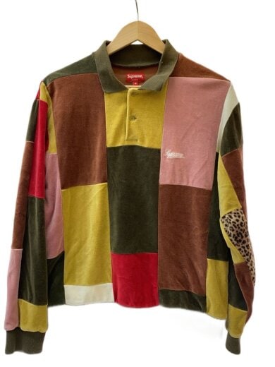 商品画像：20AW/PATCHWORK VELOUR L/S POLO/ニット・セーター(厚手)/M/ベロア/マルチカラー 1