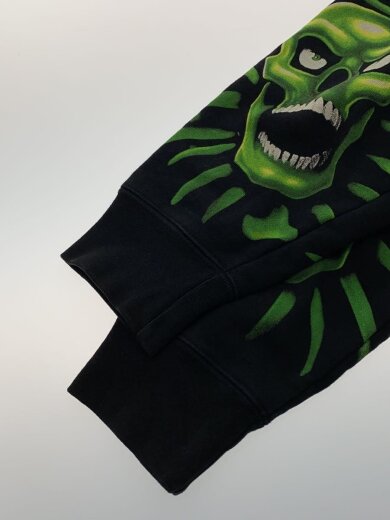 商品画像：18SS/Skull Pile Hooded/パーカー/S/コットン/BLK/ブラック×グリーン/総柄 6