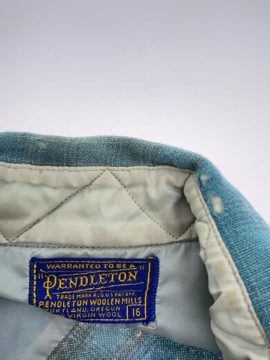 商品画像：50s/長袖シャツ/16/ウール/BLU/オンブレCK 5