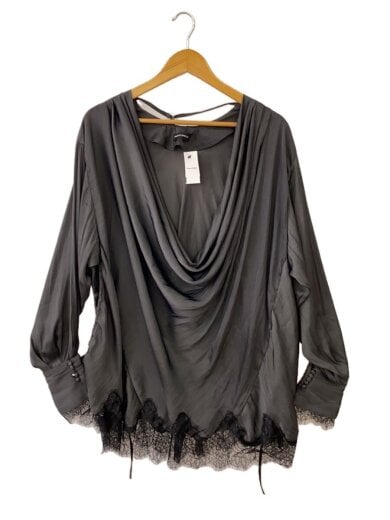 商品画像：Lace Combo Drape Shirt/長袖シャツ/FREE/GRY/無地/21261315801// 1