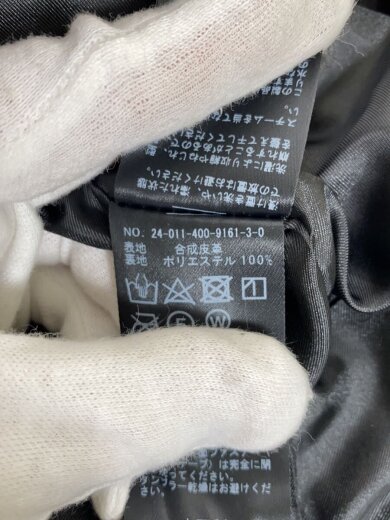 商品画像：ウォッシャブルフェイクレザージャケット/--/フェイクレザー/BLK/24-011-400-9161-3-0 4