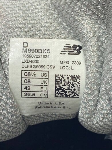 商品画像：M990/ブラック/26.5cm/BLK 5