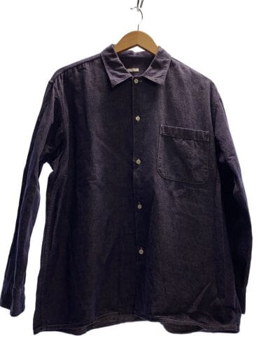 商品画像：長袖シャツ/2/コットン/IDG/Q03-02005/パープルタンガリーシャツ 1