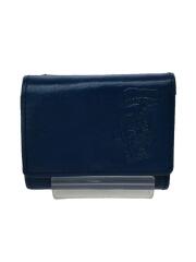 ドラエモン/3つ折り財布/牛革/BLU/メンズ