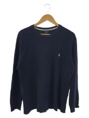 sleepwear/長袖Tシャツ/L/コットン/BLU/無地