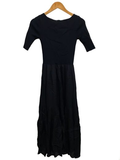 商品画像：アシメカラーニットコンビワンピース/半袖ワンピース/one/リネン/BLK/LWNO251057// 2