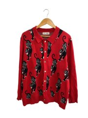 21AW/Panther Knit Cardigan/長袖シャツ/L/コットン/総柄/TTT-2021AW