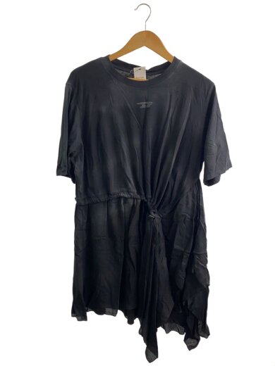 商品画像：DRESS-PANNEL-SLEEV/半袖カットソー/S/コットン/BLK/無地/A19605// 1