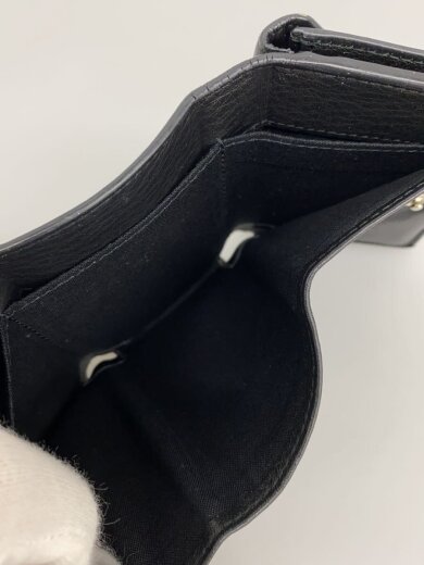 商品画像：ペーパーミニウォレット/3つ折り財布/レザー/BLK/メンズ/391446 6