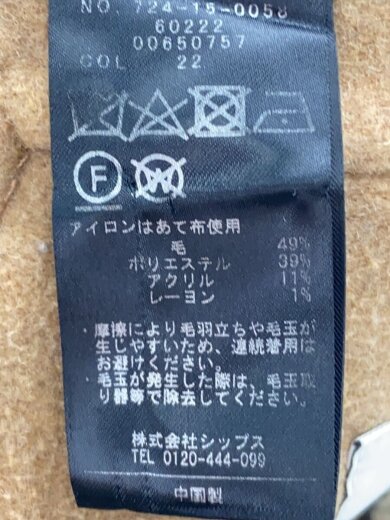 商品画像：リバースタンドカラーポンチョショートコート/ウール/BRW/チェック/724-15-0058 4