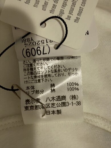 商品画像：スフレコットン ロングスリーブ/長袖Tシャツ/S/コットン/WHT/無地/SM2004Y// 4
