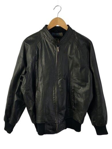 商品画像：レザージャケット・ブルゾン/LL/牛革/BLK/無地 1