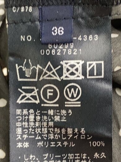 商品画像：長袖ワンピース/36/ポリエステル/BLK/ドット/314-51-4363 4